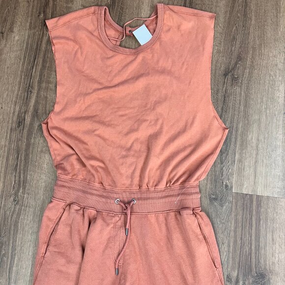 Free People Movement Throw and Go Onesie Sweatshirt Jumpsuit Salmon Sz L - Picture 5 of 16